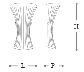 Dimensiones de la Lámpara de Pared 667 Opera Italamp
